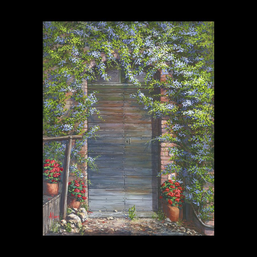 Italian Door with Wisteria